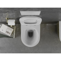Závesné WC MEXEN LENA RIMLESS - biele/zlaté šupinové + Duroplast sedátko slim, 30224008