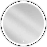Okrúhle zrkadlo MEXEN ESSO 90 cm s čiernym okrajom - s LED podsvietením a vyhrievaním, 9825-090-090-611-70