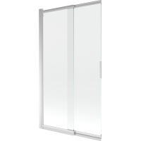 Vaňová zástena s posuvnými dverami MEXEN FOX 100x150 cm - chrómová - číre sklo, 891-100-002-01-00