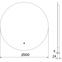 Okrúhle zrkadlo MEXEN ERG 60 cm - s LED podsvietením a vyhrievaním, 9823-060-060-611-00