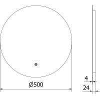 Okrúhle zrkadlo MEXEN ERG 50 cm - s LED podsvietením a vyhrievaním, 9823-050-050-611-00