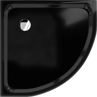 Štvrťkruhová sprchová vanička MEXEN SLIM 100x100 cm - čierna, 41701010