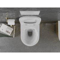 Závesné WC MEXEN LENA RIMLE  - zlaté/biele + Duroplast sedadlo slim, 30224006