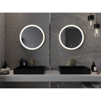 Okrúhle zrkadlo MEXEN ESSO 60 cm so zlatým okrajom - s LED podsvietením a vyhrievaním, 9825-060-060-611-50