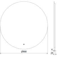 Okrúhle zrkadlo MEXEN ERG 90 cm - s LED podsvietením a vyhrievaním, 9823-090-090-611-00