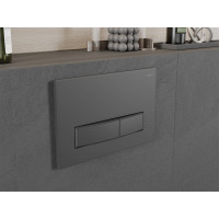 Ovládacie tlačidlo splachovadla Mexen Fenix 09 - gun grey - dvojčinné - plastové, 600966