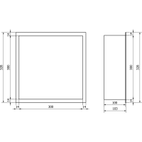 Zápustná polica do steny Mexen X-Wall-R 30x30 cm - inox, 1910303010