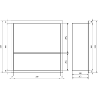 Zápustná polica do steny Mexen X-Wall-R 30x30 cm - inox, 1910303010S