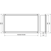 Zápustná polica pod omietku Mexen X-Wall-NR 75x30 cm - inox, 1911753010