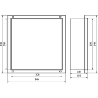 Zápustná polica pod omietku Mexen X-Wall-NR 30x30 cm - inox, 1911303010