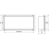 Zápustná polica pod omietku Mexen X-Wall-NR 45x20 cm - inox, 1911452010