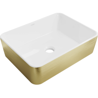 Keramické umývadlo MEXEN CATIA - biele/zlaté brúsené, 21314817
