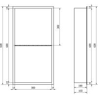 Zápustná polica do steny Mexen X-Wall-R 30x60 cm - inox, 1910603010S
