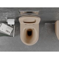 Závesné WC MEXEN LENA - RIMLESS + duroplast sedátko Slim - cappucinno hnedá matná, 30224064
