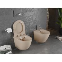 Závesné WC MEXEN LENA - RIMLESS + duroplast sedátko Slim - cappucinno hnedá matná, 30224064