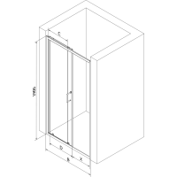 Sprchové dvere MEXEN APIA GOLD 105 cm - zlaté, 845-105-000-50-00