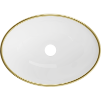 Keramické umývadlo MEXEN ELZA - biele/zlaté vzorované, 21014009