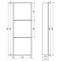 Zápustná polica do steny Mexen X-Wall-R 30x90 cm - inox, 1910903010S