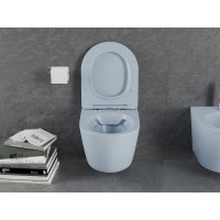 Závesné WC MEXEN LENA - RIMLESS + duroplast sedátko Slim - šedo/modrá matná, 30224069
