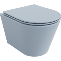 Závesné WC MEXEN RICO RIMLESS - šedo/modré matné + Duroplast sedátko slim, 30724069