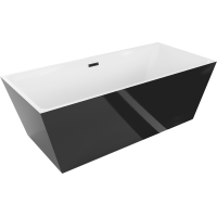 Voľne stojaca akrylátová vaňa MEXEN LITA 170x75 cm - biela / čierna - čierna výpust, 52121707575-B