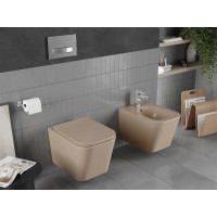 Závesné WC MEXEN TEO RIMLESS - cappuccino hnedé matné + Duroplast sedátko slim, 30854064