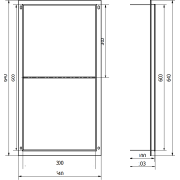 Zápustná polica pod omietku Mexen X-Wall-NR 30x60 cm - inox, 1911603010S