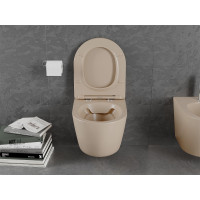 Závesné WC MEXEN LENA - RIMLESS + duroplast sedátko Slim - cappucinno hnedá matná, 30224064