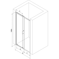 Sprchové dvere MEXEN APIA 145 cm - BLACK, 845-145-000-70-00