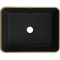 Keramické umývadlo MEXEN CATIA - čierne matné so zlatým okrajom, 21314875