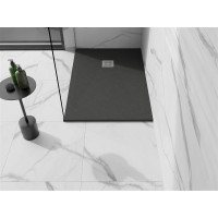 Sprchová vanička MEXEN STONE+ 80x140 cm - tmavo šedá - minerálny kompozit, 44718014