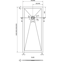 Sprchová vanička MEXEN STONE+ 80x200 cm - tmavo šedá - minerálny kompozit, 44718020