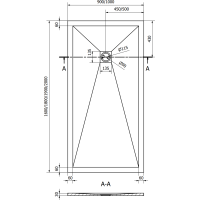 Sprchová vanička MEXEN STONE+ 100x180 cm - betónová šedá - minerálny kompozit, 44611018