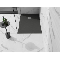 Sprchová vanička MEXEN STONE+ 100x140 cm - tmavo šedá - minerálny kompozit, 44711014