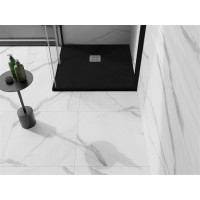 Sprchová vanička MEXEN STONE+ 70x70 cm - čierna - minerálny kompozit, 44707070