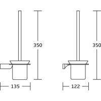 Závesná WC kefa MEXEN RINO - kov/sklo - zlatá, 7027050-50