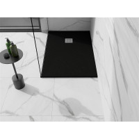 Sprchová vanička MEXEN STONE+ 80x130 cm - čierna - minerálny kompozit, 44708013