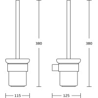 Závesná WC kefa MEXEN ADOX - kov/sklo - chrómová, 7018250-00