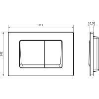 Ovládacie tlačidlo splachovadla pre modul FENIX XS typ 10 - chrómové matné - dvojčinné, 601002