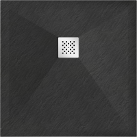 Sprchová vanička MEXEN STONE+ 70x70 cm - čierna - minerálny kompozit, 44707070