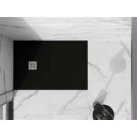 Sprchová vanička MEXEN STONE+ 70x90 cm - čierna - minerálny kompozit, 44707090