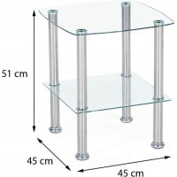 Konferenčný stolík CANARIA - sklo/oceľ