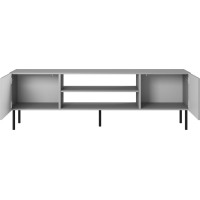 Televízny stolík ASENSIO 180 cm - svetlo šedý / čierny
