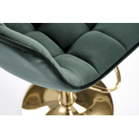 Barová stolička HALLIE - tmavo zelená/zlatá