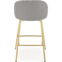 Barová stolička ROOSTER - čiernobiela/zlatá
