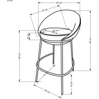 Barová stolička BARREL - čierna/tyrkysová