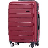 Moderný cestovný kufor BULK - vel. M - vínovo červený - TSA zámok