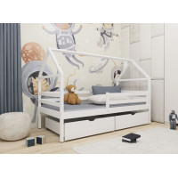 Detská domčeková posteľ so šuplíkmi AMOS - 200x90 cm - biela