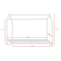 Detská domčeková posteľ IZABELA - prírodná 160x80 cm
