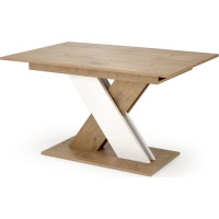 Jedálenský stôl XAVI 130(175)x85x76 cm - rozkladací - dub lancelot/biely